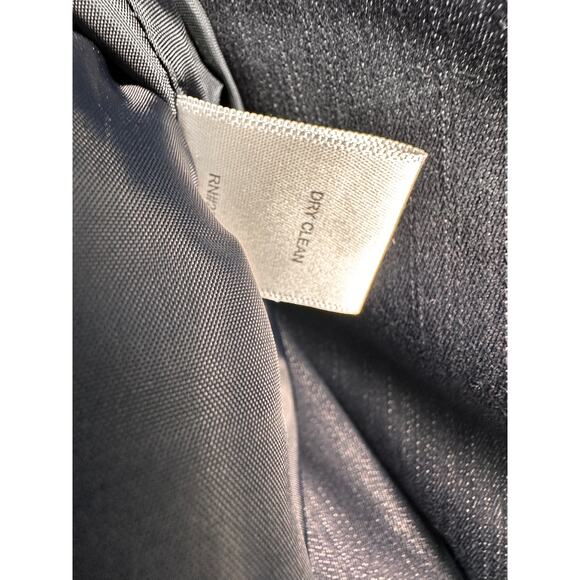 New York & Company Blazer Jacker Womens 12 Navy Blue Stretch Chambray Corpcore - Picture 8 of 8